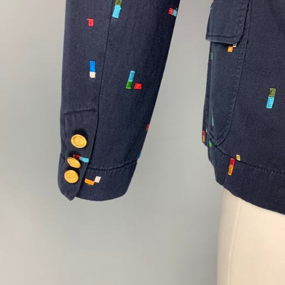 BAND OF OUTSIDERS Size 38 Multi-Color Embroidery Cotton Sport Coat - Picture 4 of 5